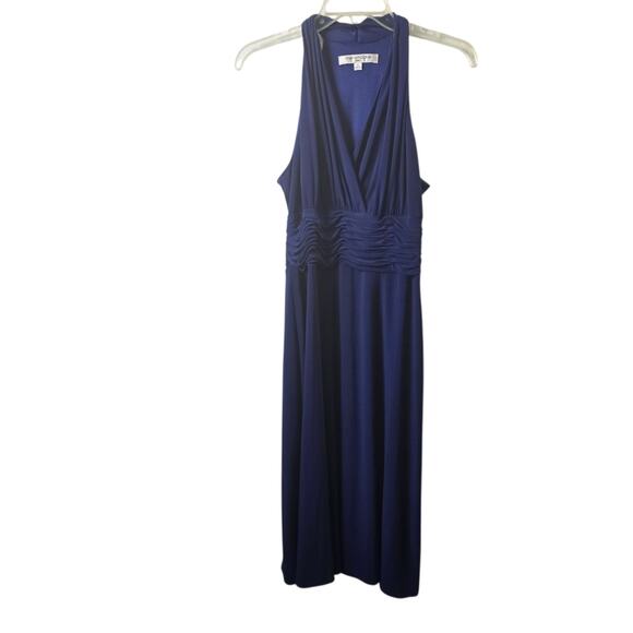 Evan Picone Royal Blue Midi Maxi Wedding Cocktail Event Dress Halter Formal 6 - Picture 1 of 11